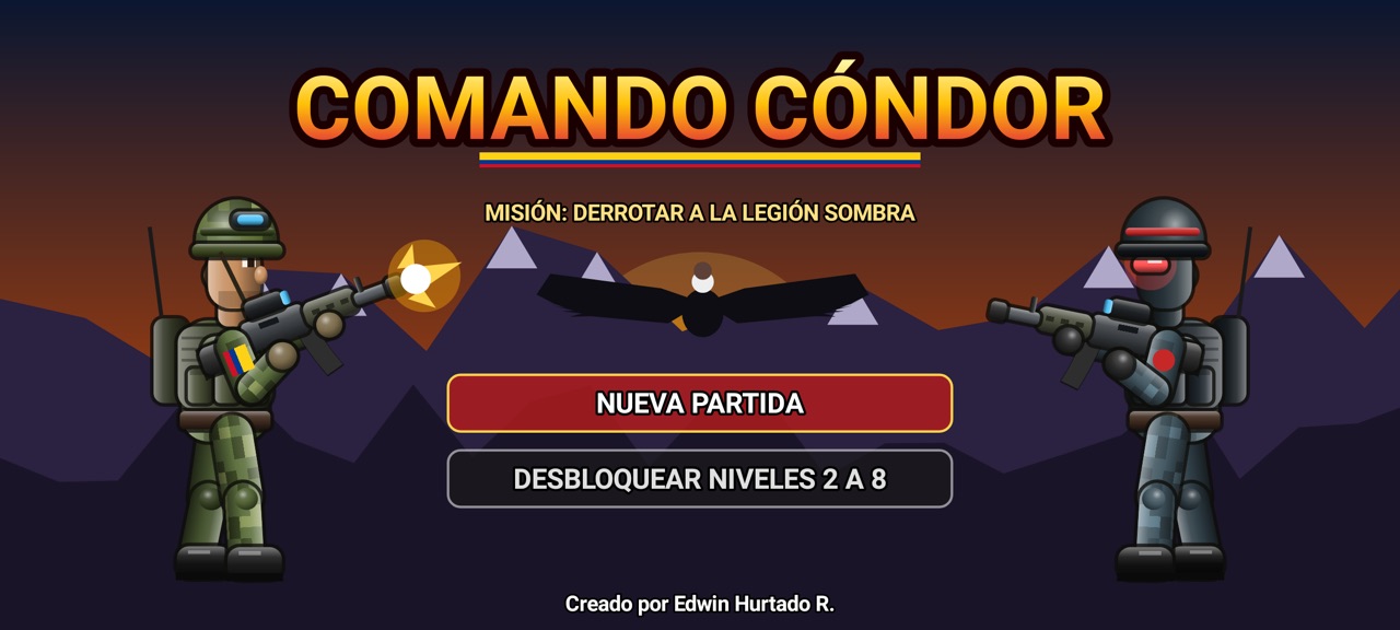 Comando Cóndor: pantalla de inicio