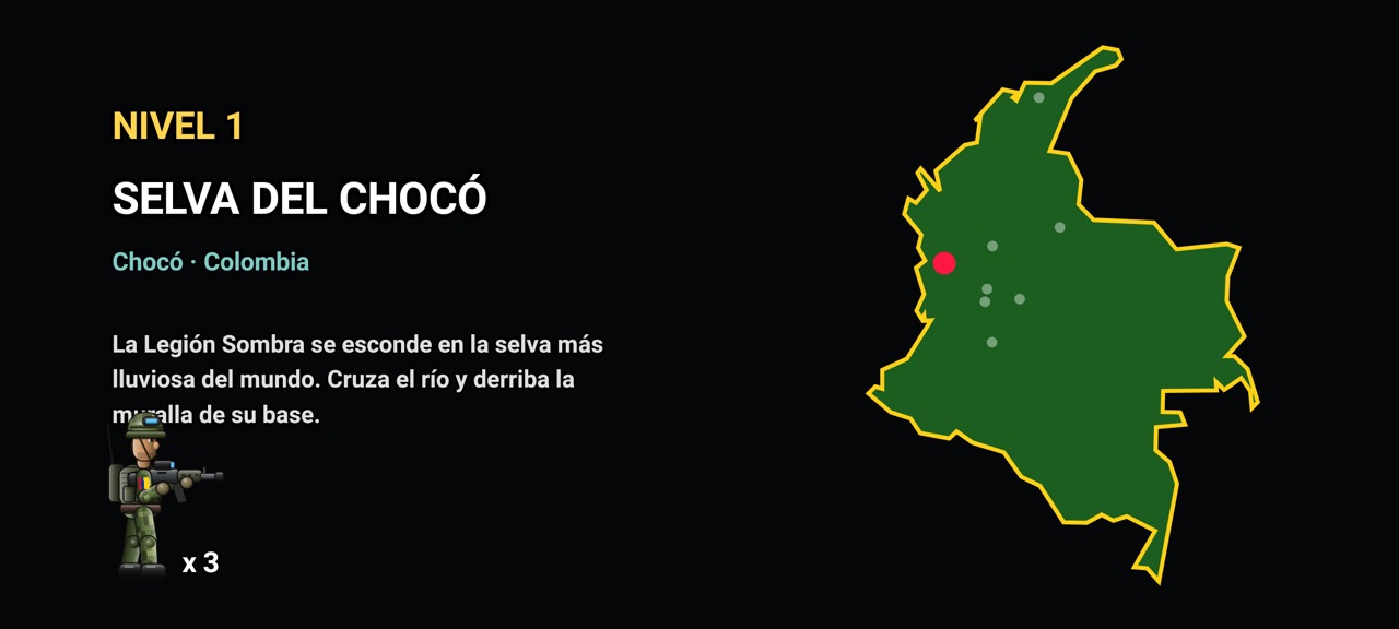 Presentación de nivel con mapa de Colombia