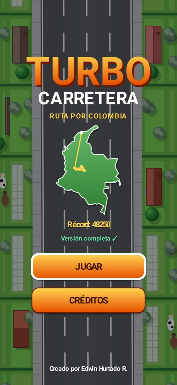 Turbo Carretera: menú